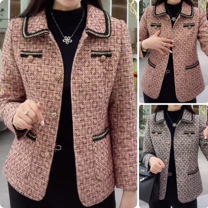 💖💥【Vroča razprodaja】【M-4XL】Elegantna jesenska jakna za mame 2025 – kratka modna jopica, vitka in mladostna