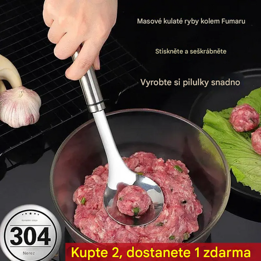 【3 kusy】🤤 Lžíce na masové kuličky z nerezové oceli 304 – snadná příprava masových, krevetových a dalších druhů kuliček!-3860667