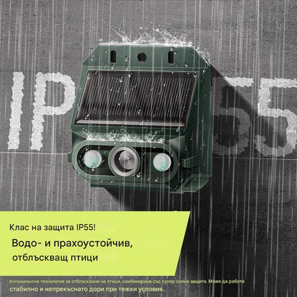 🔥Слънчев ултразвуков репелент за птици за външна употреба, с мигащи инфрачервени светлини, червени и сини светодиоди