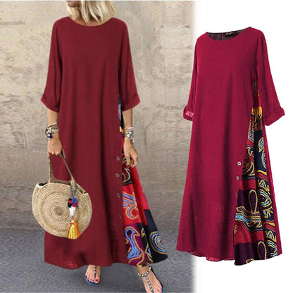 ✨💕【Letní speciální nabídky🔥】【M-5XL】Nové elegantní retro šaty s potiskem z roku 2025