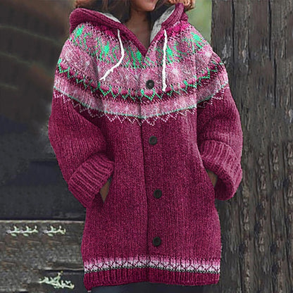🥰【🔥Horký prodej】Zimní nový styl 2024 pohodlný retro teplý svetr pletená kardiganová bunda - 3873010