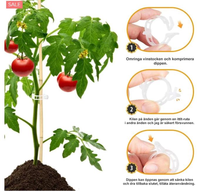 🍅🍅【600 ks.】🌱Plastový klip na rastliny podpora popínavých a viazanie vetiev