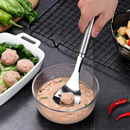 【3 kusy】🤤 Lžíce na masové kuličky z nerezové oceli 304 – snadná příprava masových, krevetových a dalších druhů kuliček!-3860667