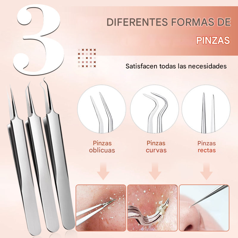 💓Compra 1 juego y llévate 1 gratis💥Kit profesional de herramientas de acero inoxidable para cuidado facial, seguro y preciso para uso en casa