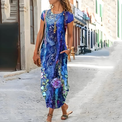 🌸【S-3XL】Nové jarní 2025 dámské stylové elegantní dlouhé šaty s potiskem