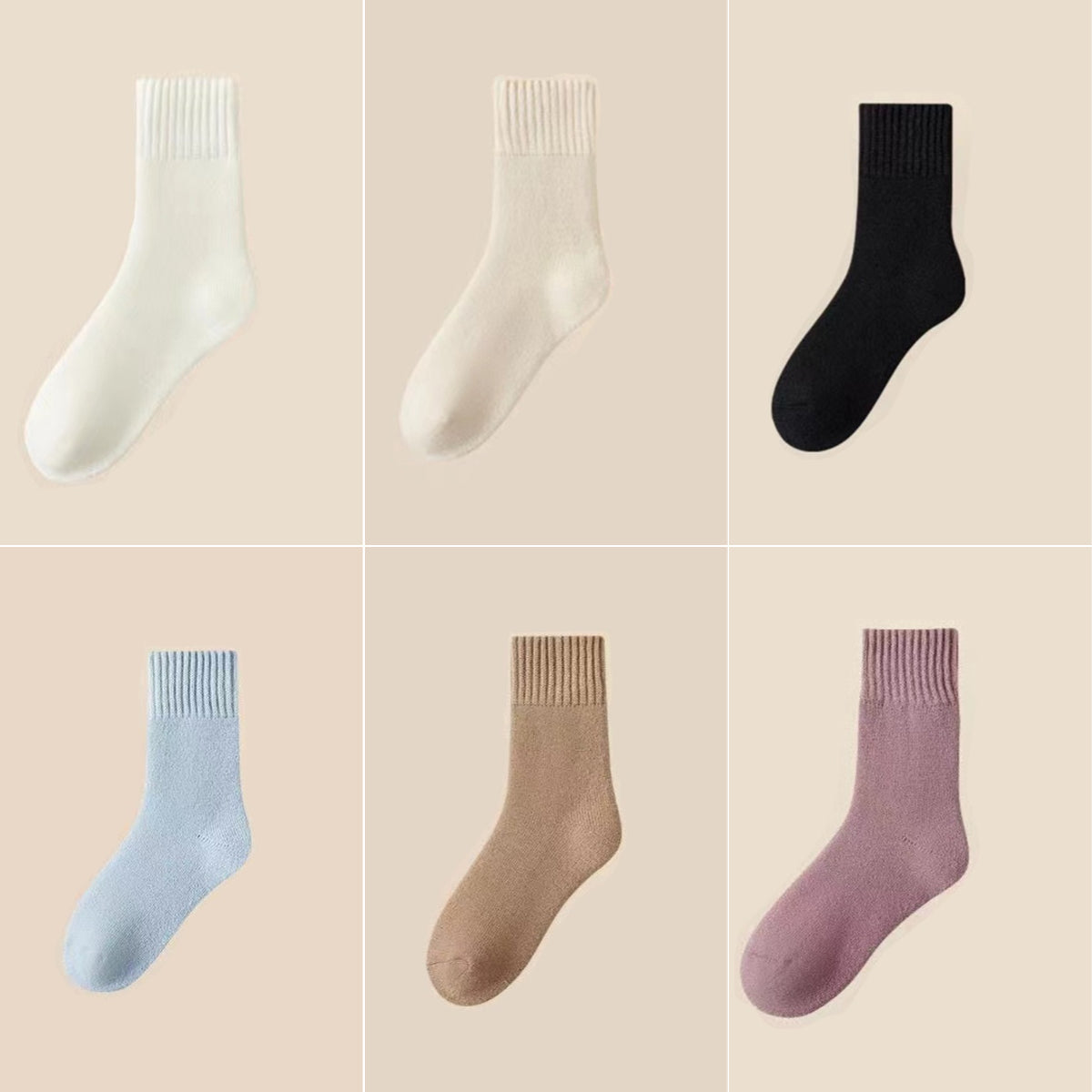 🔥【Kupte 3 kusů, dostanete 3 zdarma】🧦Hrubé a teplé vlněné ponožky na zimu, super tlusté a teplé, elastické, velikost 35-42
