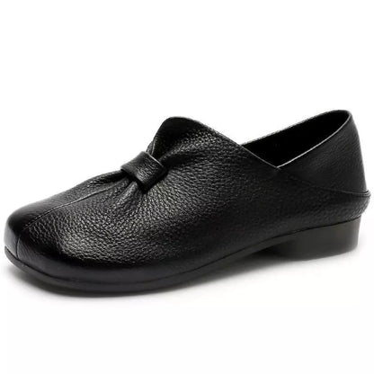 👡【35-42】Jesenné nové topánky s mäkkou podrážkou s mašľou z kvalitnej hovädzej kože, jednoduché a elegantné