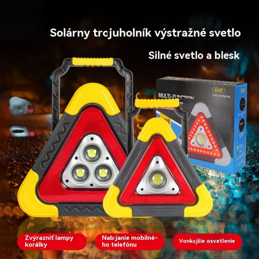⚠️🚗【Velika - 3 luči】 Samodejno osvetljen opozorilni znak na sončno energijo - zasilna lučka za avtomobilski stativ