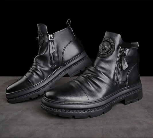 ⏳Nuevos modelos de otoño e invierno 39-44【】 nuevas botas de piel para hombre, piel de vacuno de alta calidad, hechas a mano.