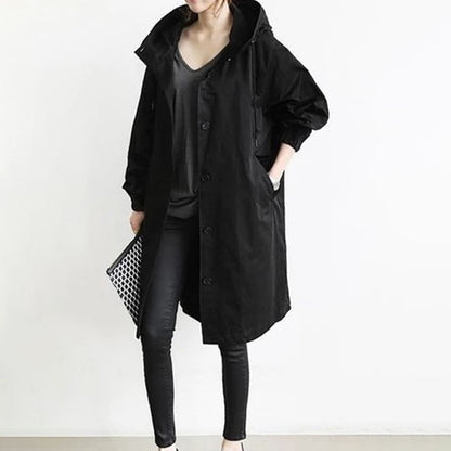 🌾✨【S-5XL】Nueva gabardina casual de mujer con mangas largas y capucha