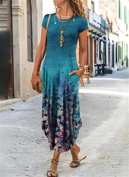 🌸【S-3XL】Nové jarní 2025 dámské stylové elegantní dlouhé šaty s potiskem