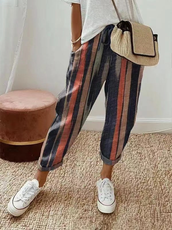 🎉👖【Časově omezená nabídka】Dámské volnočasové kalhoty z bavlny a lnu – více barev, velikosti S–3XL 🌈✨