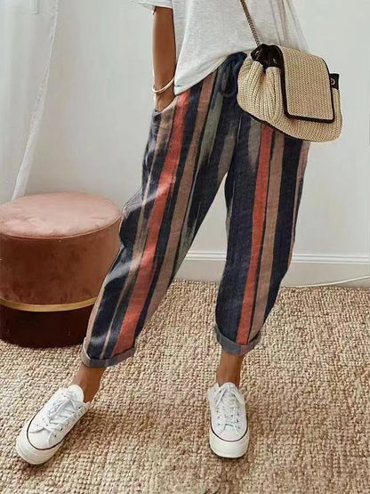 🎉👖【Časově omezená nabídka】Dámské volnočasové kalhoty z bavlny a lnu – více barev, velikosti S–3XL 🌈✨