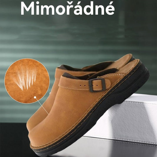 ✨[38-48] 😎 Unisex multifunkční ležérní pantofle z pravé kůže s měkkou podrážkou