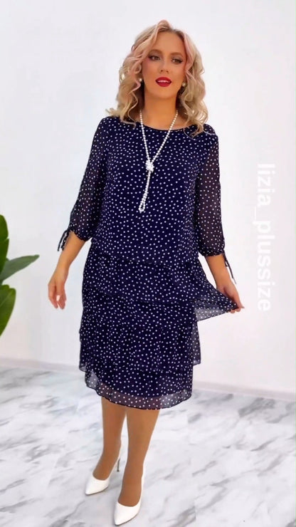 🏆【S-5XL】💃Luxusní šaty s tenkou siluetou, vyrobené z příjemného šifonového materiálu-3840136