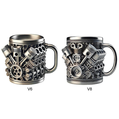 🎁☕ Šálka na kávu Creative Engine V6V8 z nehrdzavejúcej ocele, mechanický dizajn