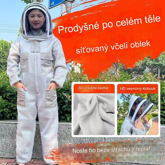 🛡️🐝 Prodyšný včelařský oblek s 3D síťovinou, celotělový ochranný set proti bodnutí