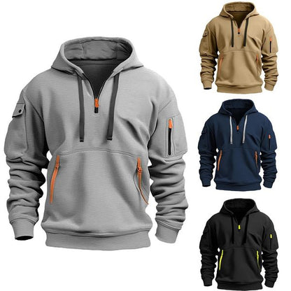 🔥💥【Podzimní bestseller】【S-5XL】 Pánská mikina na zip s mnoha kapsami