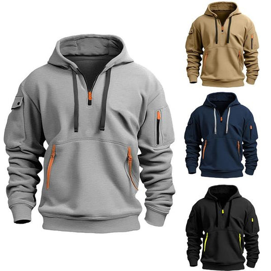 🔥💥【Podzimní bestseller】【S-5XL】 Pánská mikina na zip s mnoha kapsami