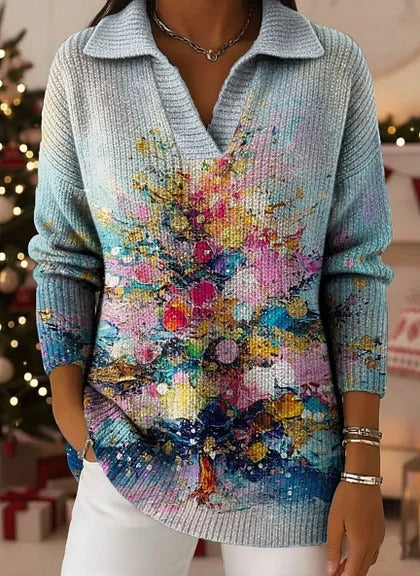 🔥【S-5XL】Suéter de punto de ensueño con estampado de cielo estrellado degradado