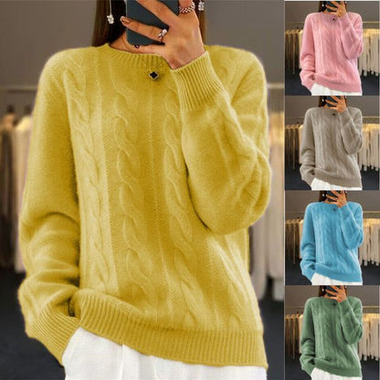 🔥✨【Нов есенен стил】【S-2XL】2025 Едноцветен висококачествен мек и удобен вълнен пуловер