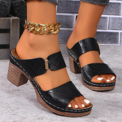 ✨【Nové slevy na produkty】【36-42】👡Dámské jednobarevné módní sandály pro volný čas se silnou podrážkou-3915073