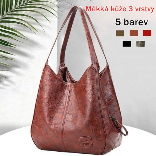 💗【Novinka】 Nová stylová měkká kožená kabelka přes rameno, velká kapacita, praktická a elegantní 👜-3889724