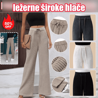 👖【40–110 kg】🔥【Kupite eno, dobite eno brezplačno】✅Nove žametne hlače s širokimi hlačnicami, zelo udobne za nošenje.