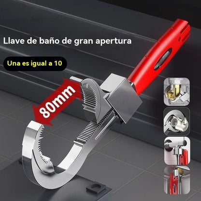 Llave ajustable para baño de aleación de aluminio multifuncional, llave para manguera de grifo y llave para fregadero.