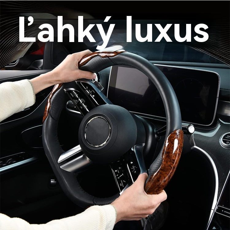 🚗【1 sada 3 kusov 】👍👍Drevený protišmykový kryt na volant auta