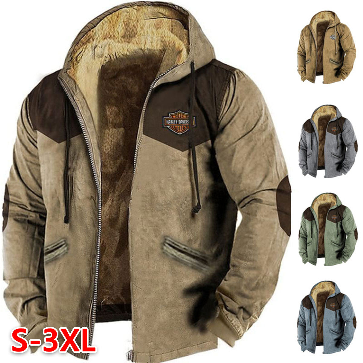 👍🧥[M-5XL] Chaqueta suelta de terciopelo grueso para hombre, otoño e invierno