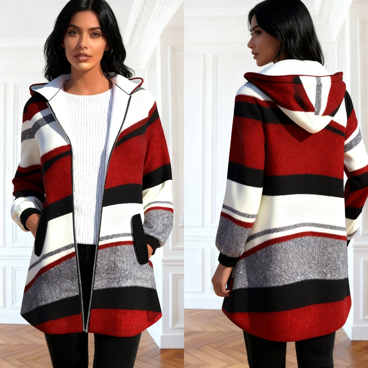 💕49% DE DESCUENTO - 【S-3XL】Nueva chaqueta con capucha de invierno para mujer