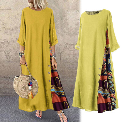 ✨💕【Letní speciální nabídky🔥】【M-5XL】Nové elegantní retro šaty s potiskem z roku 2025