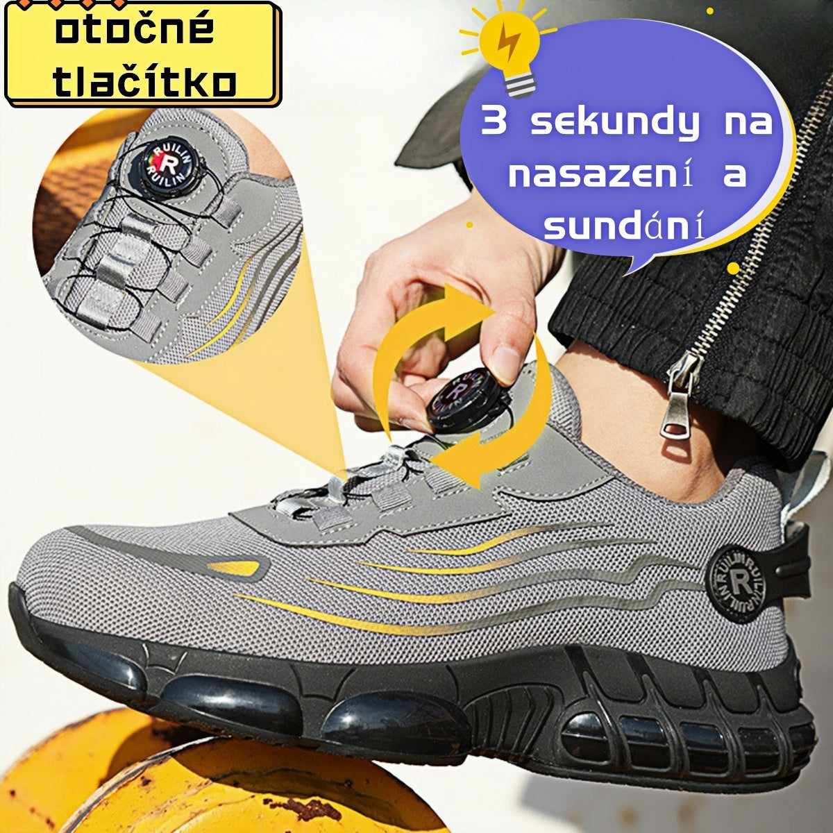 🥾🔥Pracovní obuv Knauf, vhodná pro každodenní použití, odolná proti nárazům a propíchnutí, s ocelovou čepicí, pohodlná bezpečnostní obuv, protiskluzová.-3833754