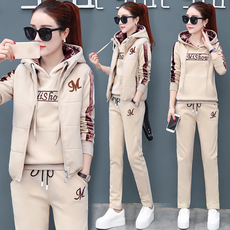 ✨✨ 【Oferta ograniczona czasowo】Damski komplet sportowo-wygodny z aksamitu - duże rozmiary