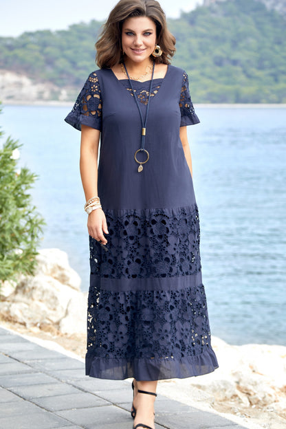 ⏰💥【Výprodej konce sezóny】【S-5XL】 2025 Nové módní elegantní šaty s dutou krajkou, ležérní a všestranné-