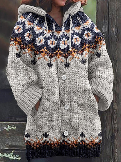 🥰【🔥Horký prodej】Zimní nový styl 2024 pohodlný retro teplý svetr pletená kardiganová bunda - 3873010