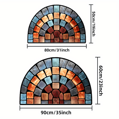 🌈【50cmx80cm】Stylový umělecký design, neklouzavá rohožka – Silný a měkký koberec z polyesterových vláken, ideální pro dekoraci domova, vhodný na verandu i do obývacího pokoje.