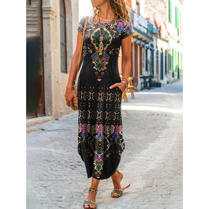 👗✨【Propagace】【S-3XL】2025 Nové dámské šaty s volným potiskem do kapsy, 13 stylů-4035769