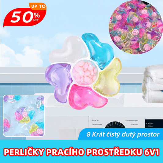 🌈👚【100 kusů】✨Extra velký kbelík 6v1 vonné perličky na prádlo odstraňují skvrny a zanechávají vůni, hladce likvidují roztoče a bakterie