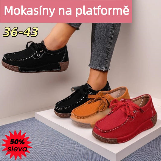 【Slevy na nové produkty】Plyšové ležérní šněrovací boty z kolekce podzim 2025