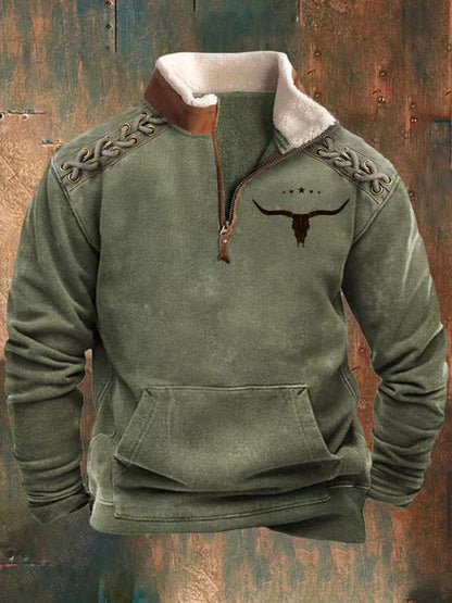 👕【50% ОТСТЪПКА】【S-4XL】2025 Есенно-зимен мъжки моден, топъл пуловер с дълъг ръкав и 3D щампа