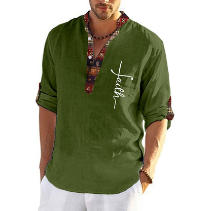 ⏰💥【Výprodej konce sezóny】 2026 Letní novinka Pánské bavlněné tričko velkých velikostí Košile s výstřihem do V