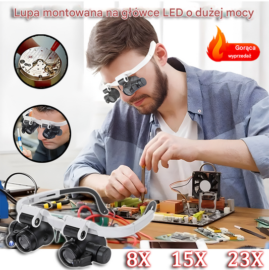 🔍Лупа с окуляри 8x, 15x и 23x с LED осветление. Подходяща за механични инструменти, ремонт на часовници, гравиране и оценка на антикварни бижута.