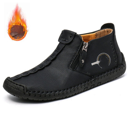 🥾Изцяло ръчно изработени мъжки ботуши Martens от естествена кожа (38-48), с подплата от пух и цип – топли, удобни и елегантни, подходящи за зимата.