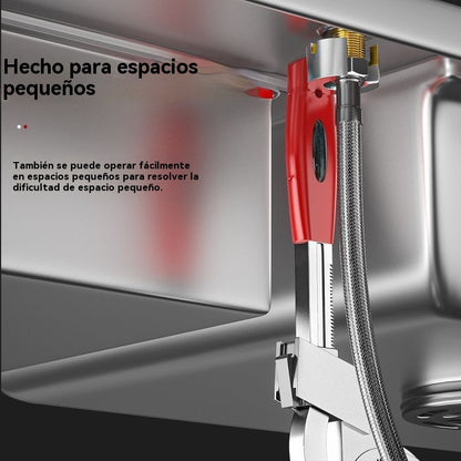 Llave ajustable para baño de aleación de aluminio multifuncional, llave para manguera de grifo y llave para fregadero.