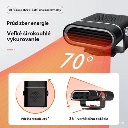 🚗🔥 Prenosný ohrievač a ventilátor do auta 2 v 1 – 360° rotácia, rýchle rozmrazovanie, kúrenie a chladenie, ultratichý a ľahký pre všetky ročné obdobia!
