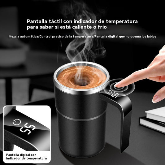 ☕🔋【Interior de acero inoxidable 304】Juego de tazas de café recargables con agitador magnético automático⚡