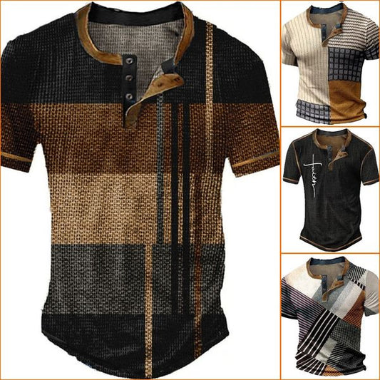 🔥🔥🔥【Speciální nabídka】2025 nové neformální pánské tričko s krátkým rukávem s potiskem