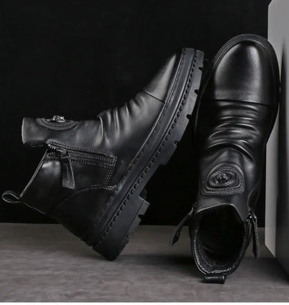 ⏳Nuevos modelos de otoño e invierno 39-44【】 nuevas botas de piel para hombre, piel de vacuno de alta calidad, hechas a mano.